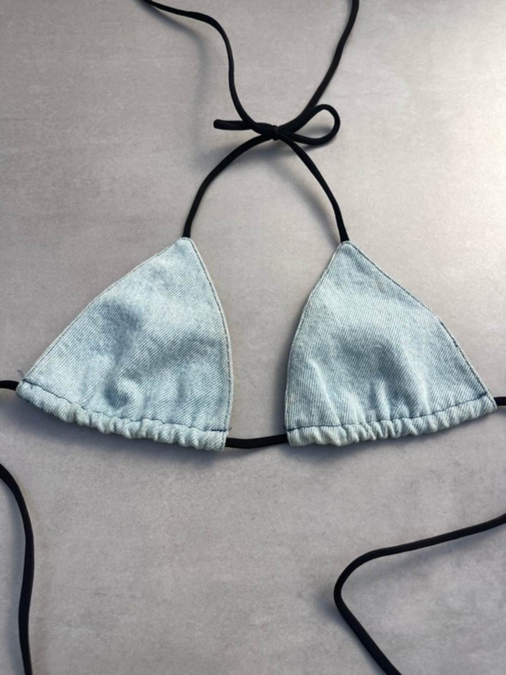 Denim Triangle Bikini Top - Picture 2 of 2